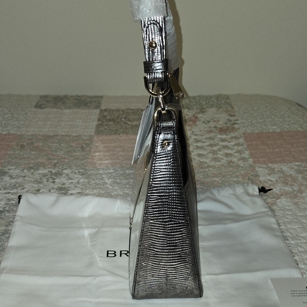 NWT Brahmin ESME Shoulder Bag In Chrome Tamar - Picture 8 of 15